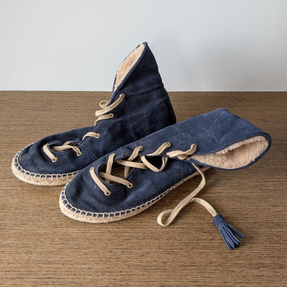 Altuzarra Midnight Blue Espadrilles with Beige Laces